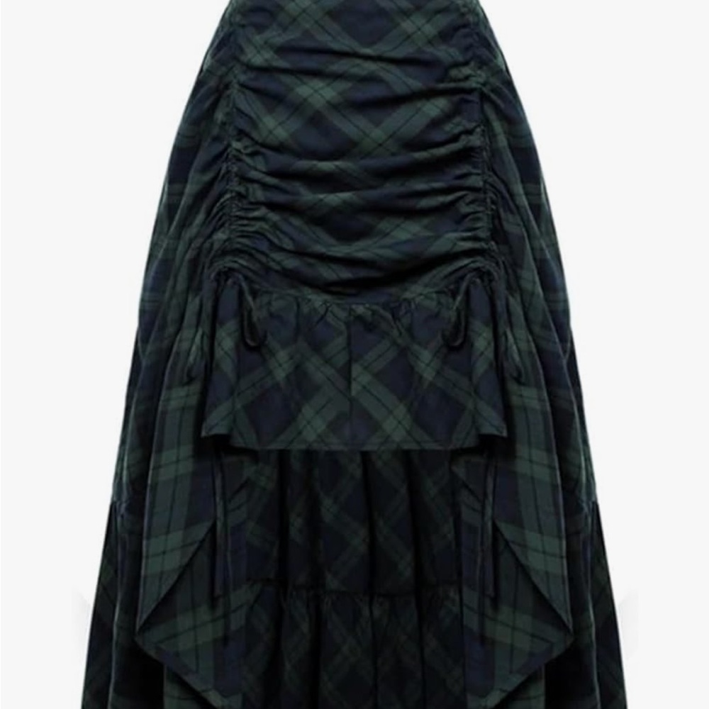 ISO IN SEARCH OF SCARLET DARKNESS SKIRT CINCHED RUFFLE PLAID